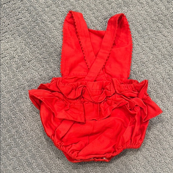 Red Ruffled Baby Romper - Picture 1 of 4